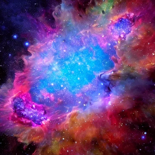 Prompt: a beautiful and colorful and intricate The Omega Nebula an example of an emission nebula is widely spreaded in the galaxy in a style of Carl Larsson, Hyper detailed, 8K3d, Trending on Artstation. rendered in cinema4d, Vray Octane, Hyper realism.