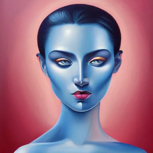 Image similar to a painting of a beautiful woman!!!, an ultrafine detailed painting by rafal olbinski, behance contest winner, pop surrealism, detailed painting, very detailed, minimalist, airbrush art