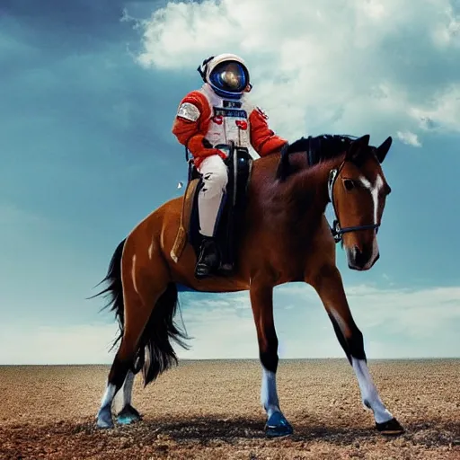 Prompt: A photo of an astronaut riding a horse.