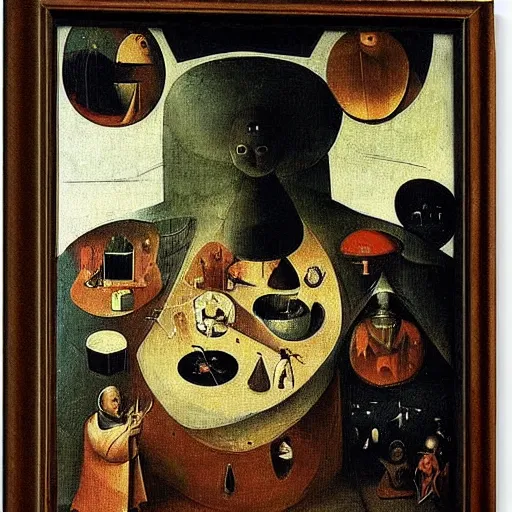 Image similar to A computer art. A rip in spacetime. Did this device in his hand open a portal to another dimension or reality?! still life by Hieronymus Bosch, by József Rippl-Rónai expressive