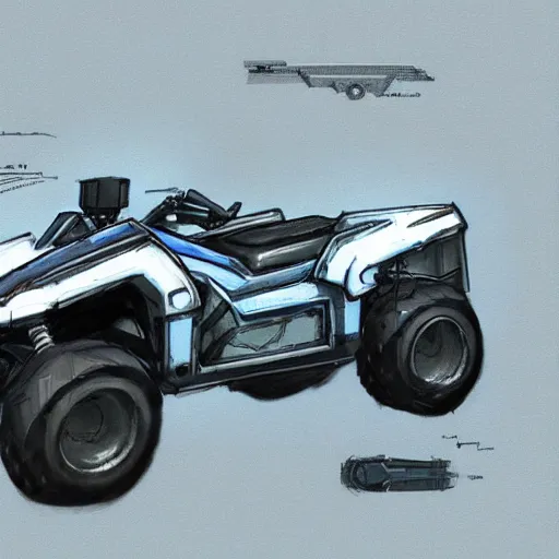 Image similar to concept art blueprint halo new atv vehicles