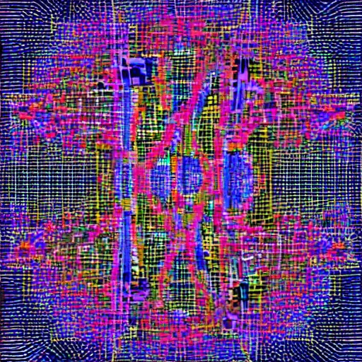 Image similar to mechanical glitch art