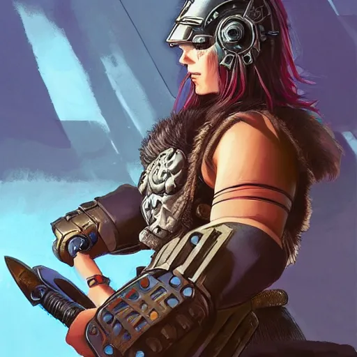 Image similar to cyberpunk viking helmet mask warrior goddess robot ninja fantasy, art gta 5 cover, official fanart behance hd artstation by jesper ejsing, by rhads, makoto shinkai and lois van baarle, ilya kuvshinov, ossdraws