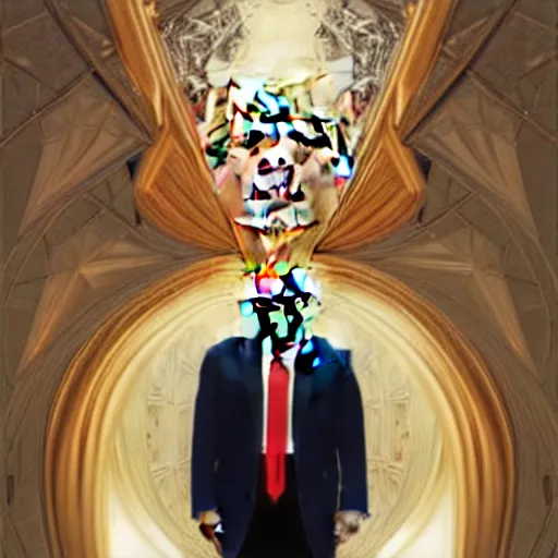 Image similar to symmetry!! portrait of donald trump inside toilet, intricate, elegant, highly detailed, digital painting, artstation, concept art, smooth, sharp focus, illustration, art by artgerm and greg rutkowski and alphonse mucha