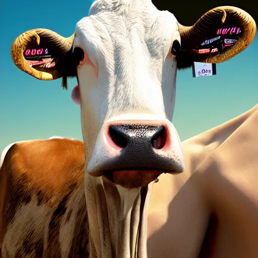 Image similar to detailed drake milking a cow, ultra realistic, 8 k, ultra details, highly detailed face, sharp focus