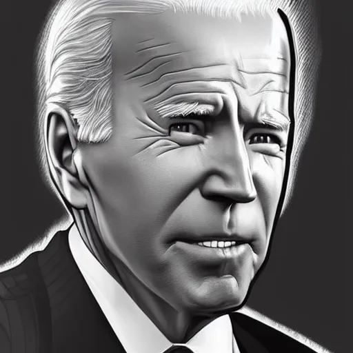 Image similar to joe biden character portrait, concept art, intricate details, highly detailed photorealistic portrait in the style of adam hughes, seseon yoon, artgerm and warren louw