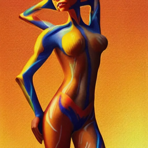 Prompt: beautiful_petite_sunset_of_ahsoka tano clone wars alien body Paint toned full body curv, abs fit model seductive golden hour body seductive pose by pin up hayime sorayama sensation pleasure Grand Odalisque_intricate_oil_paintingby Jo hn_William_Godward_ J-H 768-C2.0