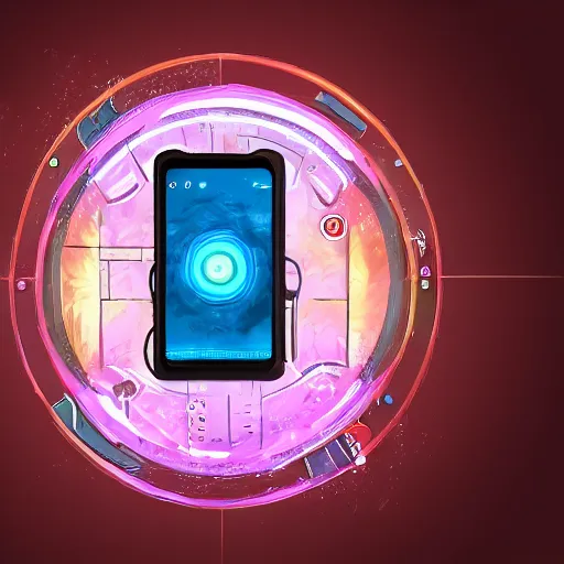 Image similar to phone that is a portal to another dimension, high detail, concept art, computer art