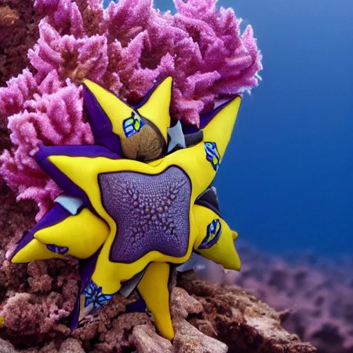 Prompt: national geographic professional photo of starmie, award winning