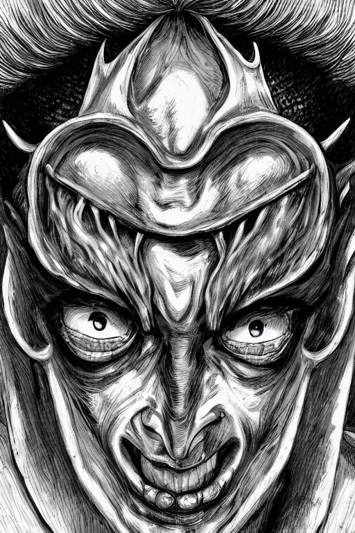 Prompt: portrait of man with seven eyes | digital painting | highly detailed | kentaro miura