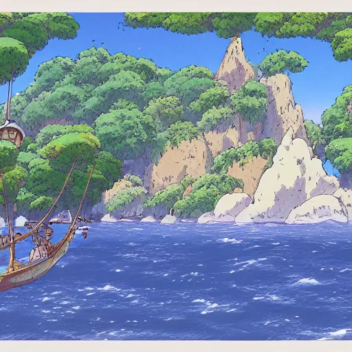 Prompt: a clean animation cell of a beautiful Studio Ghibli landscape