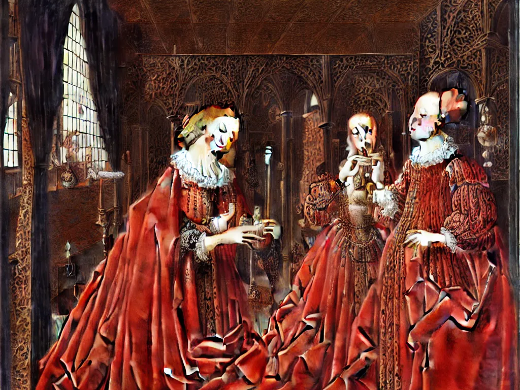 Prompt: fragrance advertising campaign by jan van eyck, highly detailed, intricate