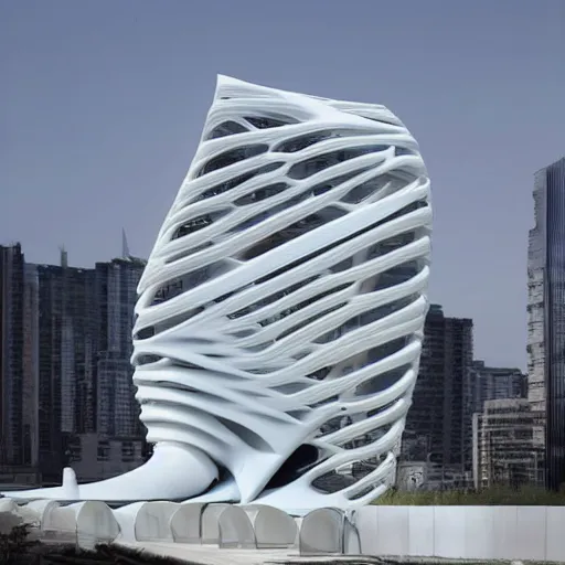 Prompt: 3d printed building, by zaha hadid