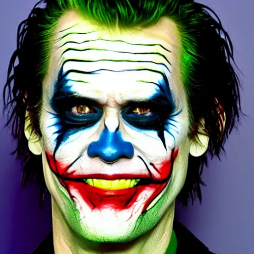 prompthunt: Jim Carrey with scary face paint inspired by the joker 4K  quality super realistic