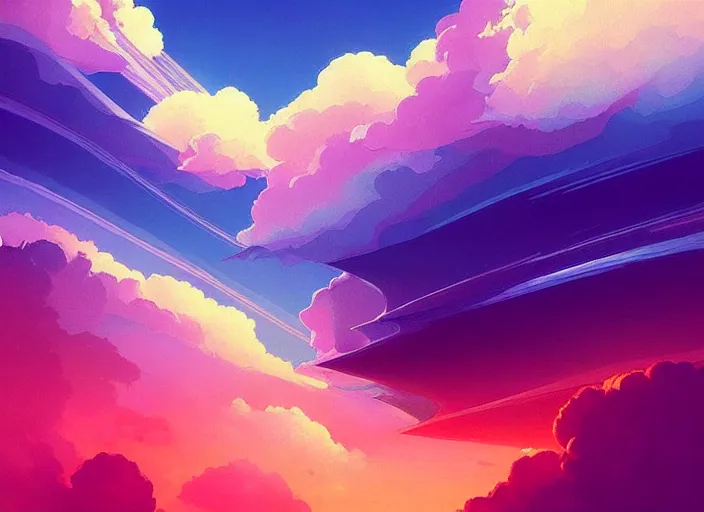Prompt: “ a psychedelic portrait of cloudscape, vibrant color scheme, highly detailed, in the style of romanticism, cinematic, artstation, moebius, greg rutkowski ”