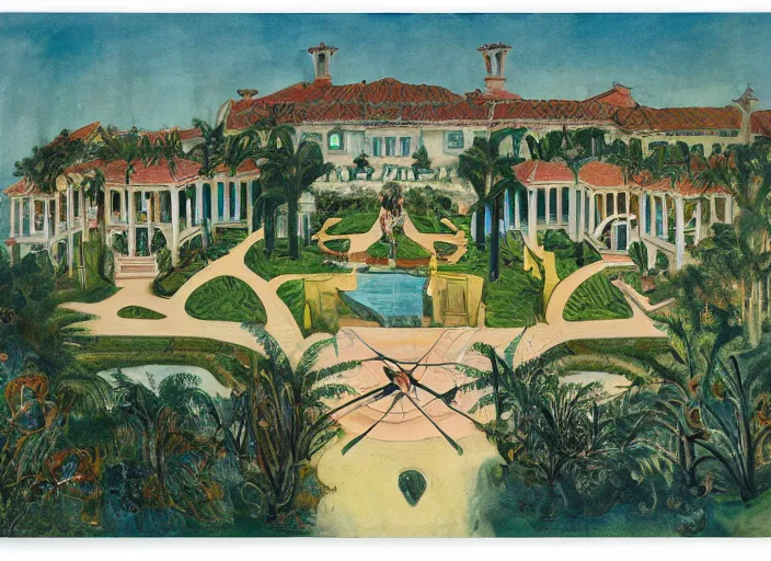 Image similar to Mar-a-Lago estate by otto dix