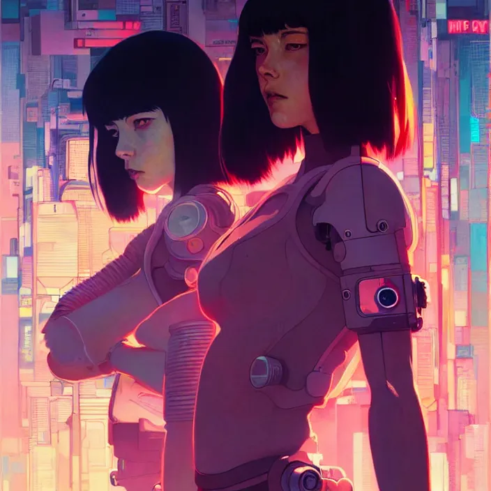 Image similar to cyborg girl | | audrey plaza, fine detail!! anime!! realistic shaded lighting!! poster by ilya kuvshinov katsuhiro otomo ghost - in - the - shell, magali villeneuve, artgerm, jeremy lipkin and michael garmash and rob rey