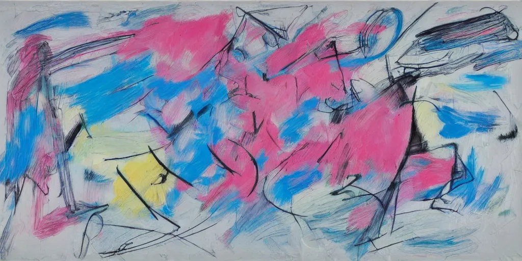 Image similar to scratchy painting de kooning thin scribble on white canvas, blue and pink shift, martha jungwirth sketch, drawn by yves tanguy, oil on canvas, thick impasto