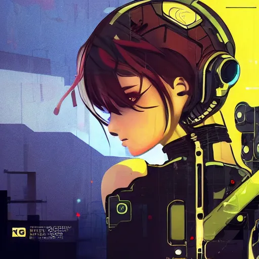 Prompt: Frequency indie album cover, luxury advertisement, white and yellow colors. highly detailed post-cyberpunk sci-fi close-up cyborg assassin android schoolgirl in asian city in style of cytus and deemo, mysterious vibes, by Ilya Kuvshinov, by Greg Tocchini, nier:automata, set in half-life 2, beautiful with eerie vibes, very inspirational, very stylish, with gradients, surrealistic, dystopia, postapocalyptic vibes, depth of filed, mist, rich cinematic atmosphere, perfect digital art, mystical journey in strange world, beautiful dramatic dark moody tones and studio lighting, shadows, bastion game, arthouse