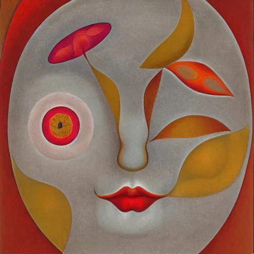 Image similar to floral face portrait by leonetto cappiello and wojciech siudmak and ernst fuchs, anni albers, oil on canvas