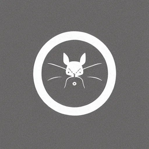 Image similar to circular logo of a muad'dib mouse from dune in minimalist style