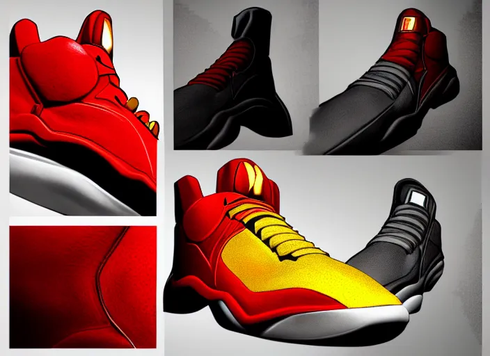 Prompt: basketball sneakers concept of adam warlock, trending on artstation, smooth, sharp focus