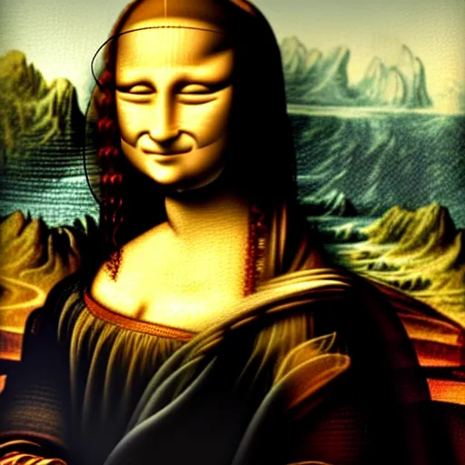 Image similar to mona lisa by leonardo da vinci with giant muscles, ultra detailed