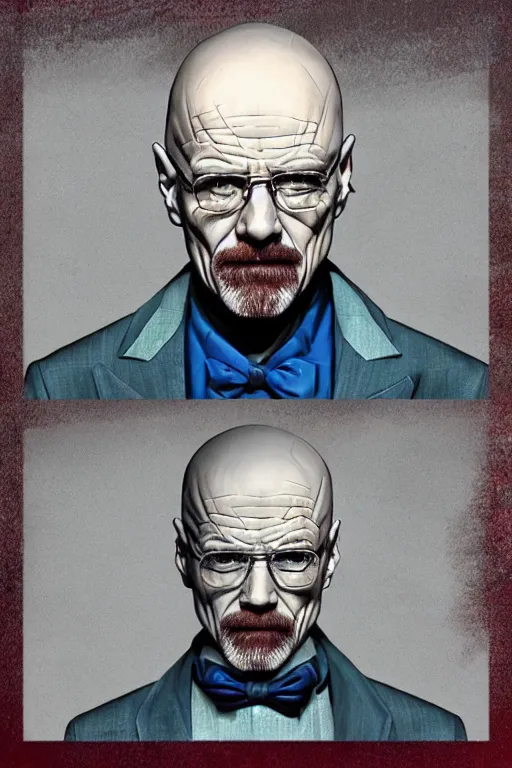 Prompt: walter white as the joker, photorealistic, highly detailed,