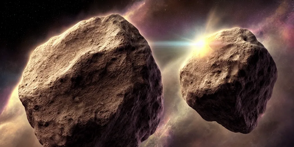 Prompt: giant hollowed out asteroid floating through space nebula, ray tracing, refractive, hdr, award winning, trending on artstation, digital art. highly detailed 8 k. intricate. lifelike. soft light. nikon d 8 5 0.