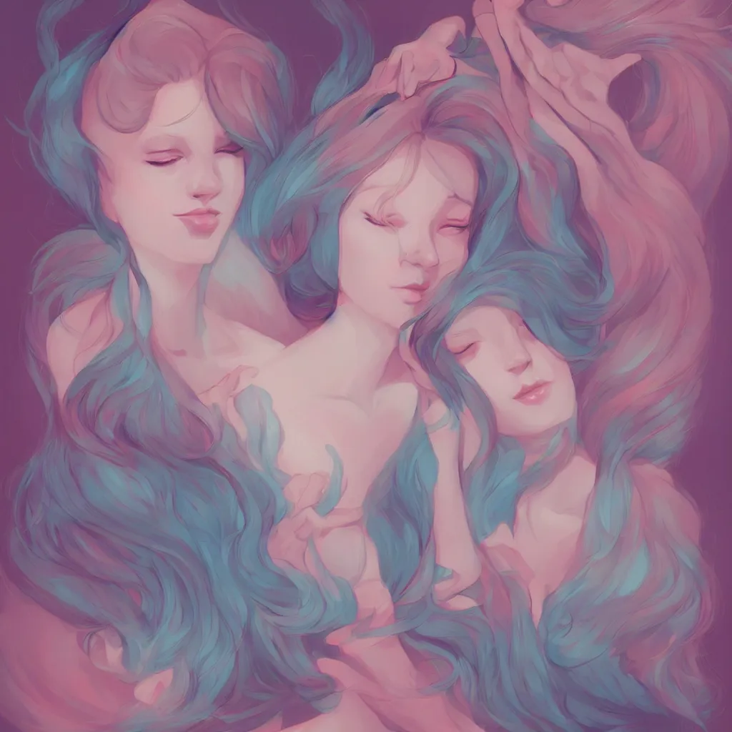 Prompt: beautiful feminine illustrations by lois van baarle