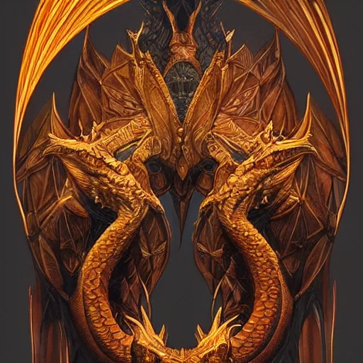 Image similar to symmetry!! smaug dragon, intricate, elegant, highly detailed, digital painting, artstation, concept art, smooth, sharp focus, illustration, art by artgerm and greg rutkowski and alphonse mucha