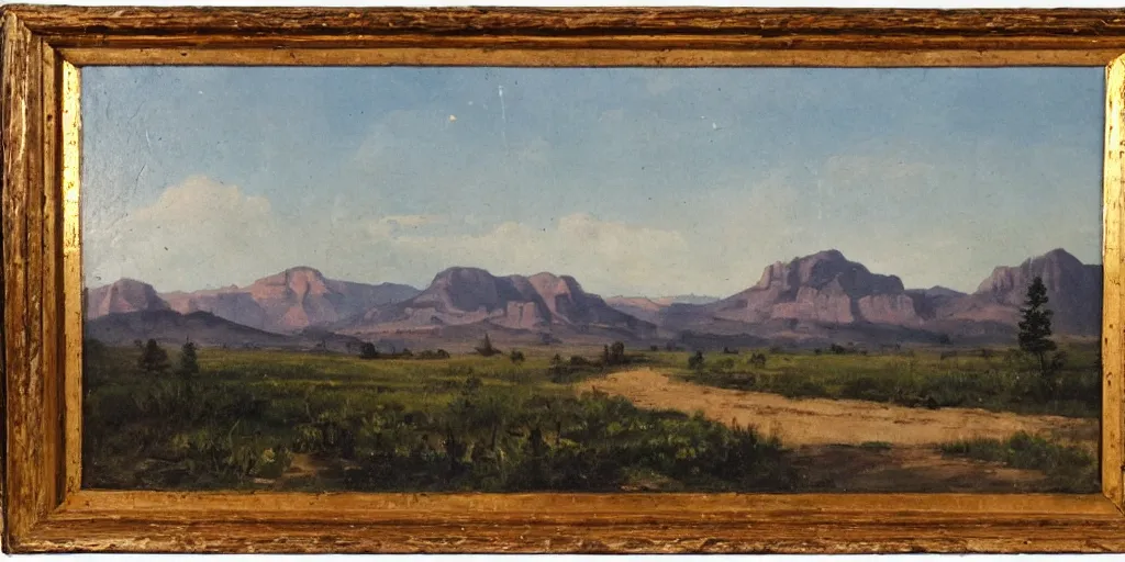 Prompt: American West scenery, XIXth century painting