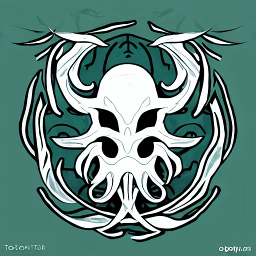 Image similar to new Telegram logo, logo design, Cthulhu, logo design, Cthulhu queen