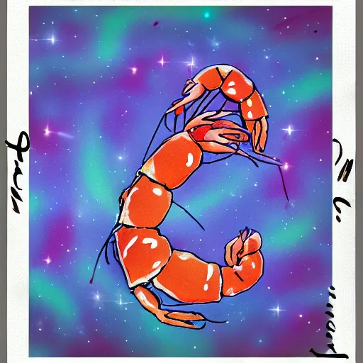 Image similar to divine shrimp in space