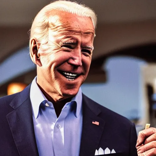 Image similar to a photo of joe biden smoking a cigarrette