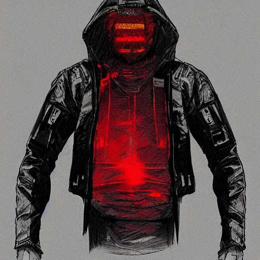 Prompt: cyberpunk jacket sketch
