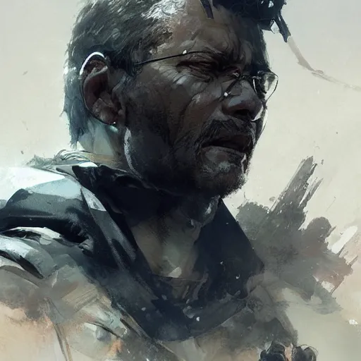 Image similar to portrait of war veteran, dramatic lighting, illustration by Greg rutkowski, yoji shinkawa, 4k, digital art, concept art, trending on artstation