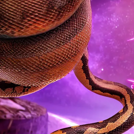 Image similar to a snake biting itself in the center of a futuristic cibernetic card, unreal engine style, intricate details in the frames, 4k, high quality render.