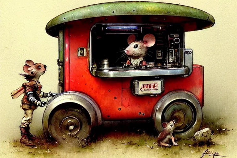 Prompt: adventurer ( ( ( ( ( 1 9 5 0 s retro future robot mouse vending machine wagon house. muted colors. ) ) ) ) ) by jean baptiste monge!!!!!!!!!!!!!!!!!!!!!!!!! chrome red