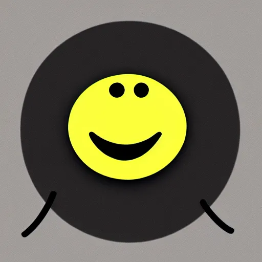 Image similar to circular yellow smiling cartoon face licking itself, very happy, YUMMYS CALLS