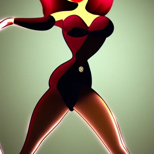 Image similar to jessica rabbit dancing in the spotlight. photorealistic. high details