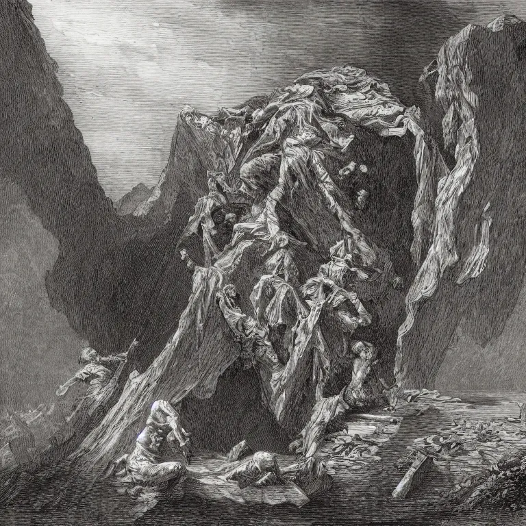 Prompt: laptop in the style of gustave dore and piranesi