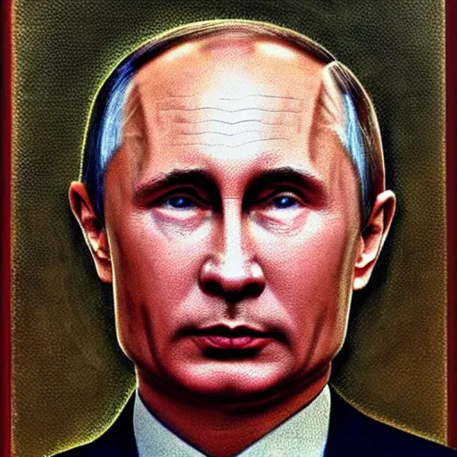 Image similar to vision of ezekiel!!!!! with vladimir putin, portrait