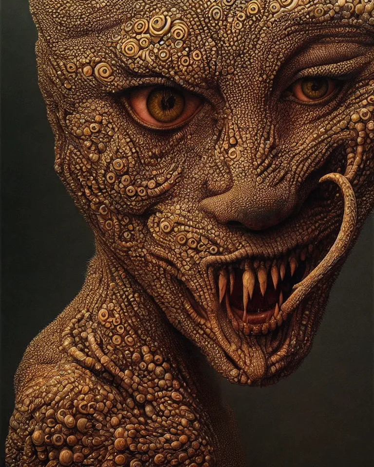 Prompt: ultra realist intricate detailed portrait of an attractive female turning into an animal, insanity, accurate features, apocalyptic, very intricate details, 8 k resolution, dim lighting, volumetric lighting, artstyle, zdzisław beksinski and keith thompson, award winning