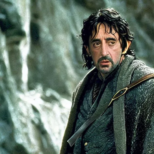 Prompt: film still of Al Pacino in Lord of the Rings