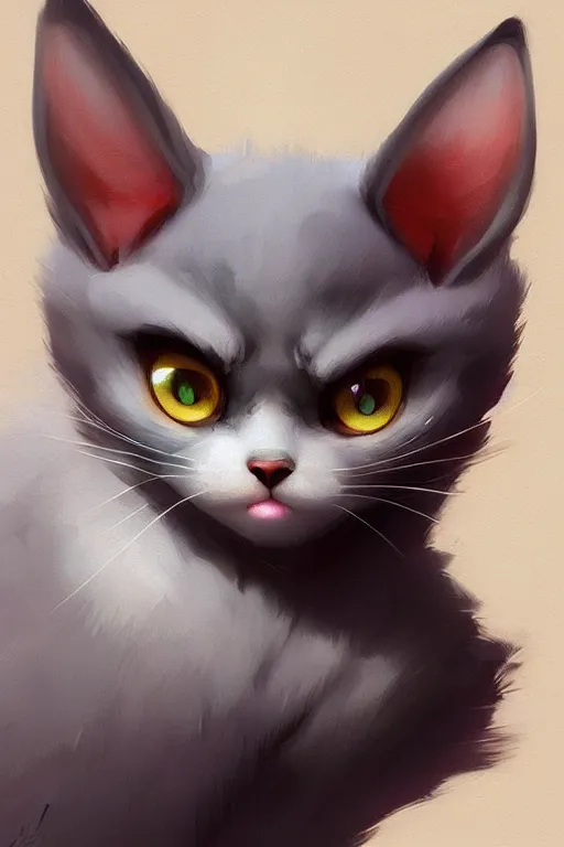 Prompt: Kawaii Cat, digital painting, highly detailed, artstation, concept art, smooth, sharp focus, illustration, art by artgerm and greg rutkowski.