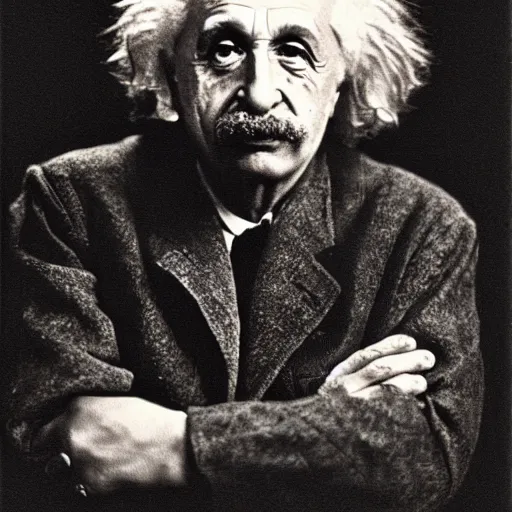 Prompt: moody einstein portrait