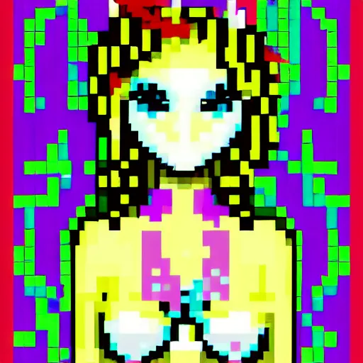Prompt: living dead girl, acid pixel