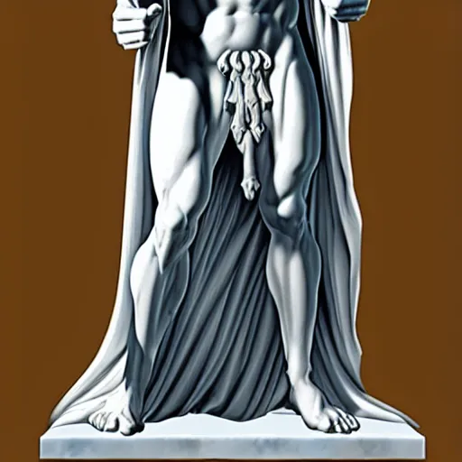 Prompt: sauron as a greek marble statue