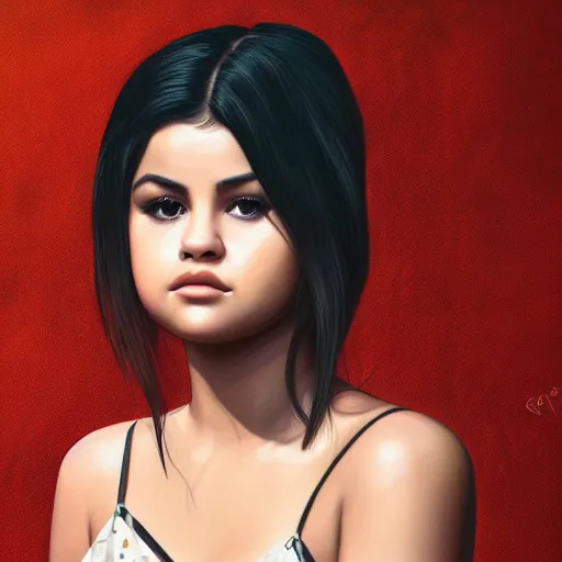 Image similar to photorealistic digital painting of selena gomez as celery, hd, artstation, 4 k wallpaper